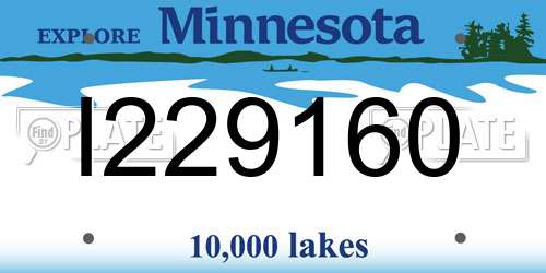I229160 Minnesota License Plate