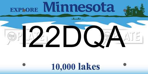 I22DQA Minnesota License Plate