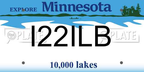 I22ILB Minnesota License Plate