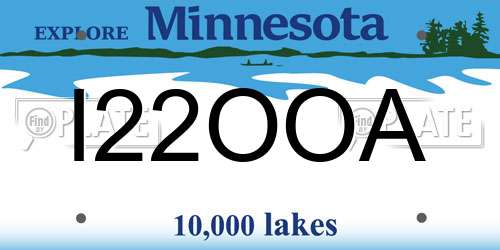I22OOA Minnesota License Plate