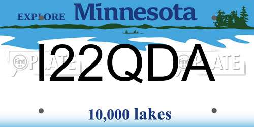 I22QDA Minnesota License Plate