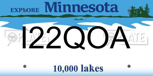 I22QOA Minnesota License Plate