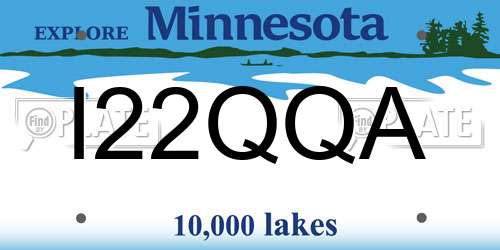 I22QQA Minnesota License Plate