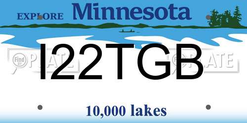 I22TGB Minnesota License Plate