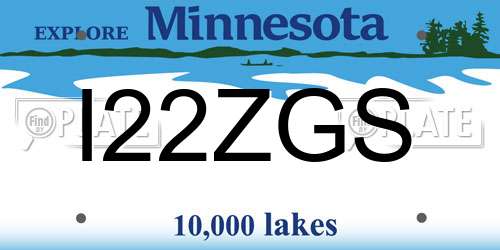 I22ZGS Minnesota License Plate