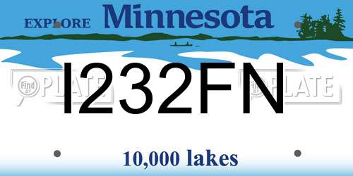 I232FN Minnesota License Plate