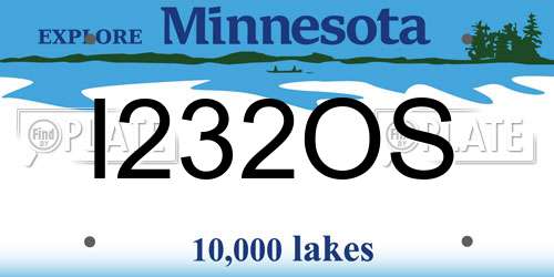 I232OS Minnesota License Plate