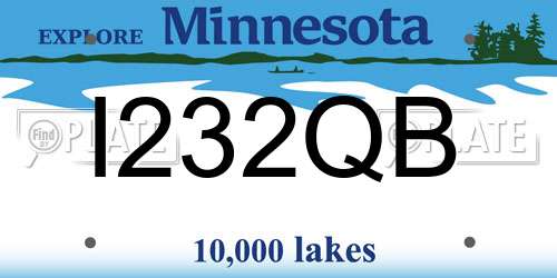 I232QB Minnesota License Plate