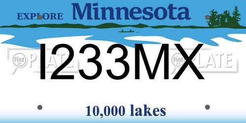 I233MX Minnesota License Plate
