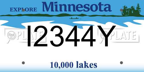 I2344Y Minnesota License Plate