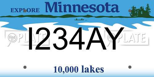 I234AY Minnesota License Plate