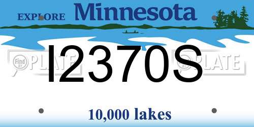 I2370S Minnesota License Plate