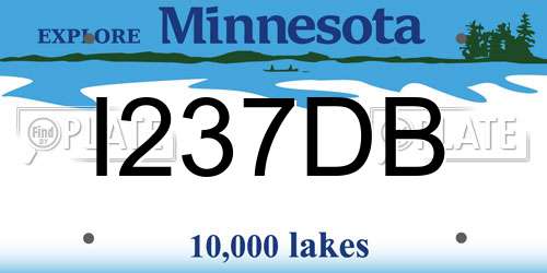 I237DB Minnesota License Plate