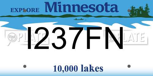 I237FN Minnesota License Plate