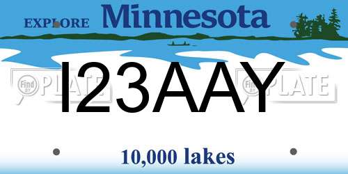 I23AAY Minnesota License Plate