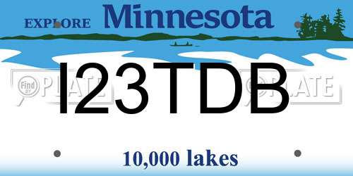 I23TDB Minnesota License Plate