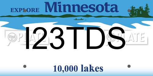 I23TDS Minnesota License Plate