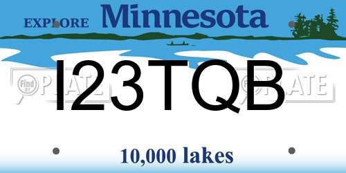 I23TQB Minnesota License Plate