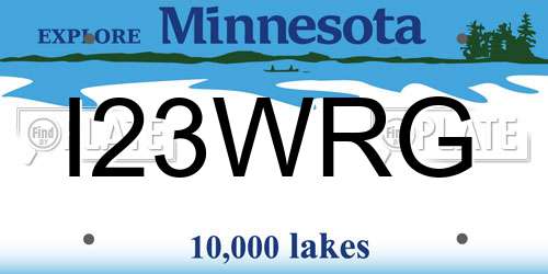 I23WRG Minnesota License Plate