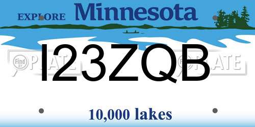 I23ZQB Minnesota License Plate