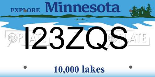 I23ZQS Minnesota License Plate