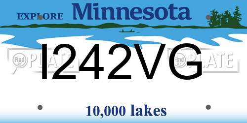 I242VG Minnesota License Plate