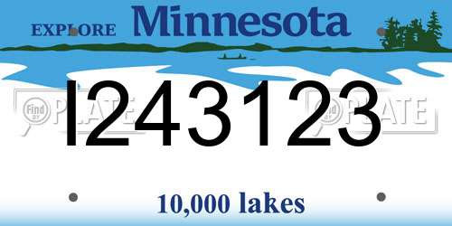 I243123 Minnesota License Plate