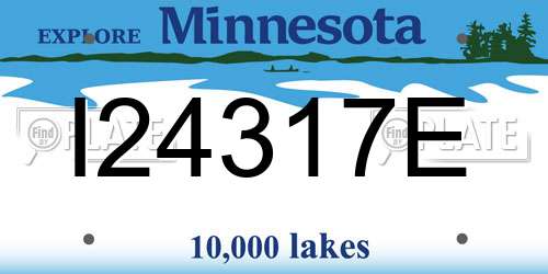 I24317E Minnesota License Plate