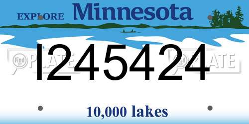 I245424 Minnesota License Plate
