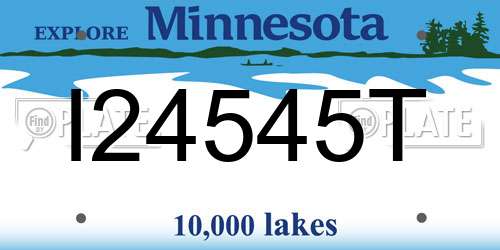 I24545T Minnesota License Plate
