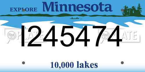 I245474 Minnesota License Plate