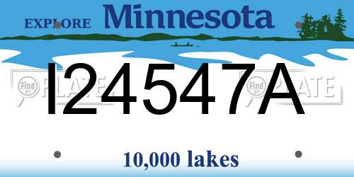 I24547A Minnesota License Plate