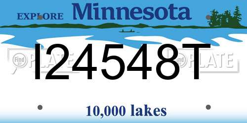 I24548T Minnesota License Plate