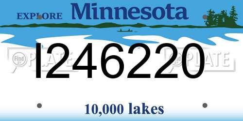 I246220 Minnesota License Plate