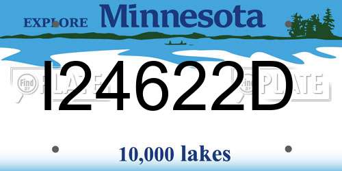 I24622D Minnesota License Plate