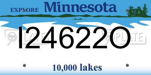I24622O Minnesota License Plate
