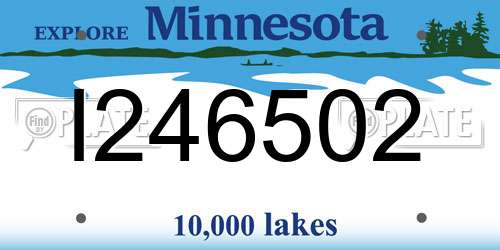 I246502 Minnesota License Plate