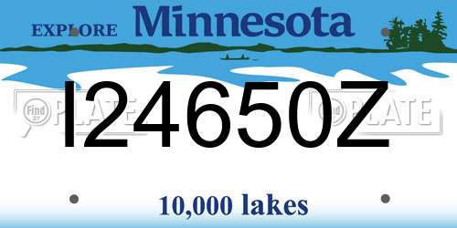 I24650Z Minnesota License Plate