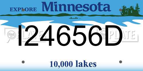 I24656D Minnesota License Plate