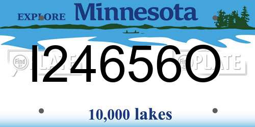 I24656O Minnesota License Plate