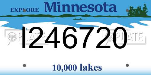 I246720 Minnesota License Plate
