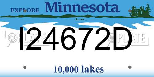 I24672D Minnesota License Plate