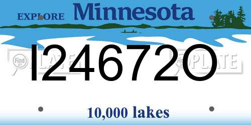 I24672O Minnesota License Plate
