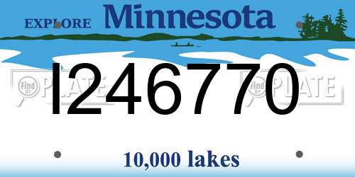 I246770 Minnesota License Plate