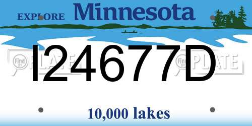 I24677D Minnesota License Plate