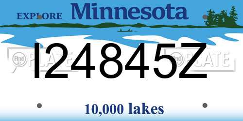 I24845Z Minnesota License Plate