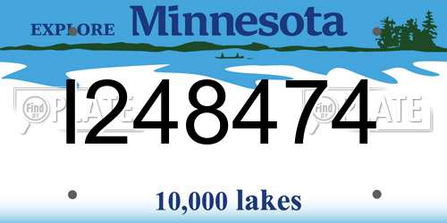 I248474 Minnesota License Plate