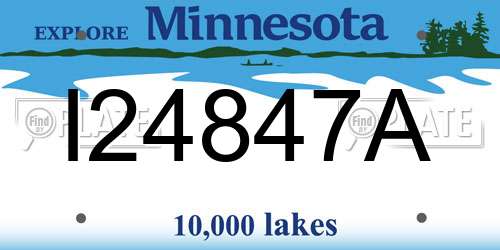 I24847A Minnesota License Plate