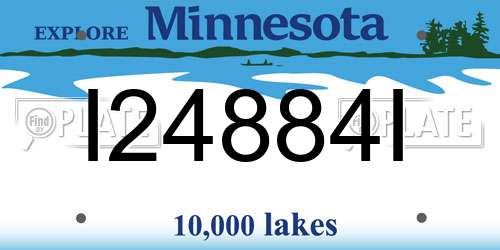 I24884I Minnesota License Plate