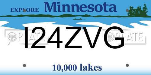 I24ZVG Minnesota License Plate